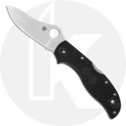 Spyderco Knives Spyderco C90PBK2 Stretch 2 Knife, 3.45 Inch VG10 Skinner Style Blade, Black FRN Handle