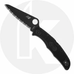 Spyderco Knives Spyderco Pacific Salt 2 C91SBBK2 - Serrated Black H1 Blade - Black FRN - Lock Back