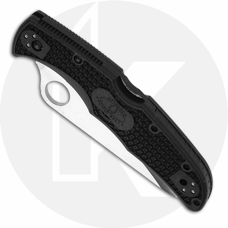 Spyderco Knives Spyderco Pacific Salt 2 C91SBK2 - Serrated Satin H1 Blade - Black FRN - Lock Back - Image 2