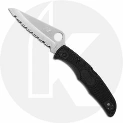 Spyderco Knives Spyderco Pacific Salt 2 C91SBK2 - Serrated Satin H1 Blade - Black FRN - Lock Back