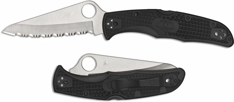 Spyderco Knives Spyderco Pacific Salt 2 C91SBK2 - Serrated Satin H1 Blade - Black FRN - Lock Back - Image 4